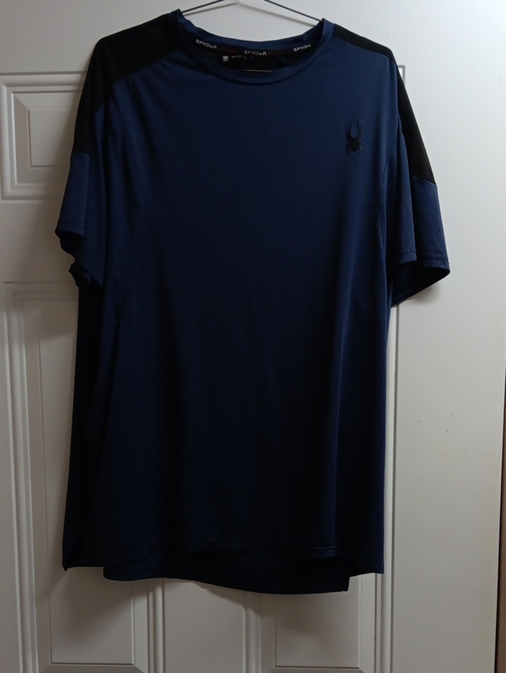 Spyder Men’s Navy Blue Short Sleeve Performance Tee with Black Accents